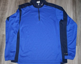 Vintage 90s Ropa Nike Air Sportswear Hombres Tamaño Mediano / Gran tamaño Mujeres Retro Bordado Swoosh Logo Pullover Quarter Zip Sweater Chaqueta