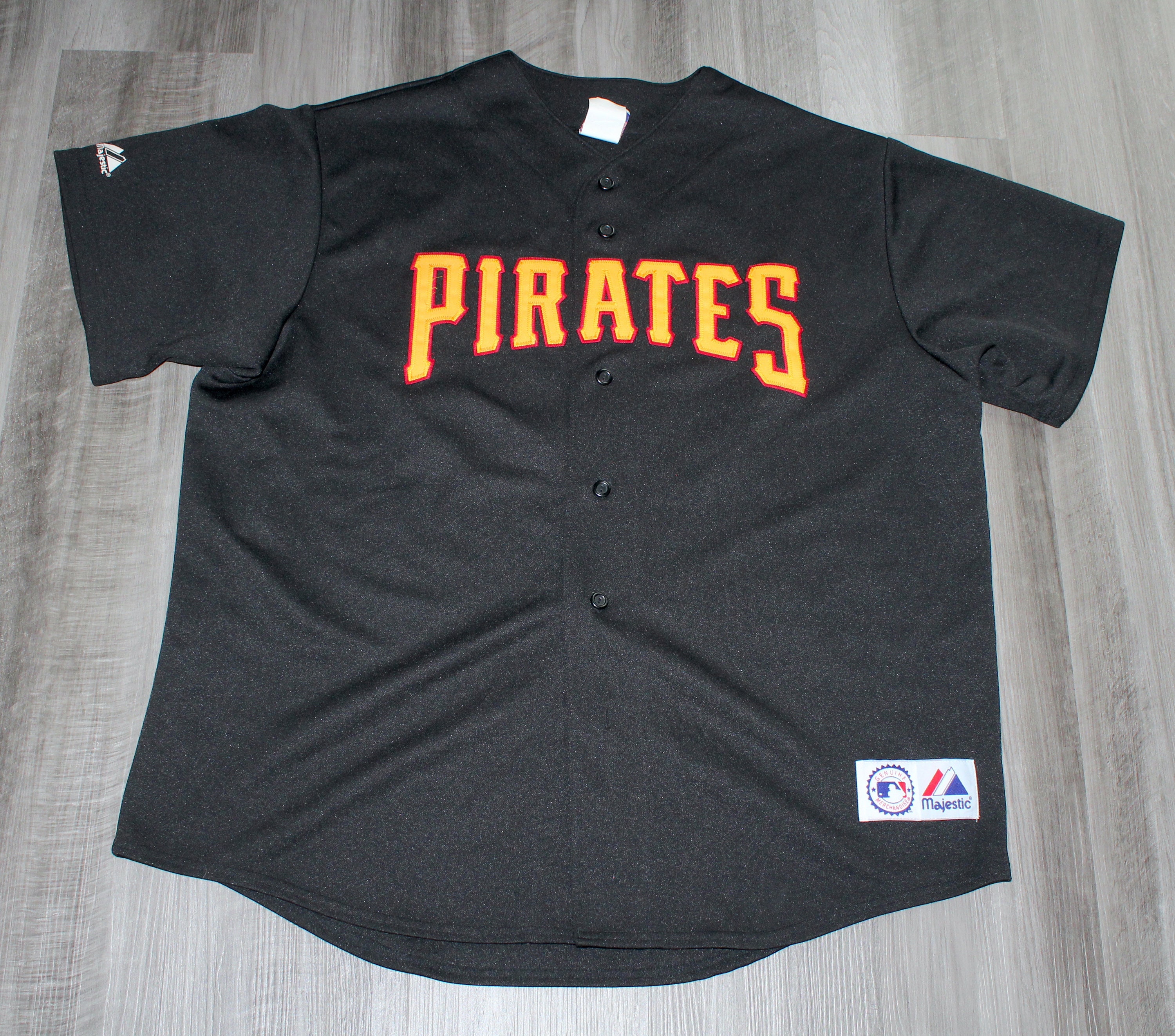Vintage Y2K Majestic Pittsburgh Pirates Stitched MLB Baseball Jersey Size XL