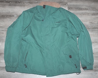 Vintage 90s Clothing LL Bean Outdoors Brand Men Size Large / Oversized Womens Retro Logo Patch Sherpa Full Zip Fleece Inside Winter Jacket