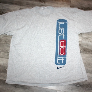 Vintage 90s Clothing Nike Air Sportswear Brand Just Do It Men Size XL / Oversized Womens Retro White Tag Mini Swoosh Short Sleeve T Shirt