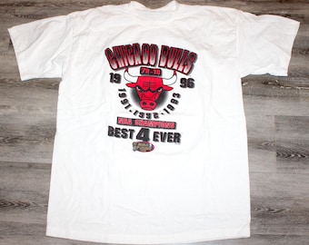 Vintage 90s Kleidung NBA Chicago Bulls Basketball Men Size XL / Oversized Womens Retro 1996 Michael Jordan Pippen Kurzarm T-Shirt