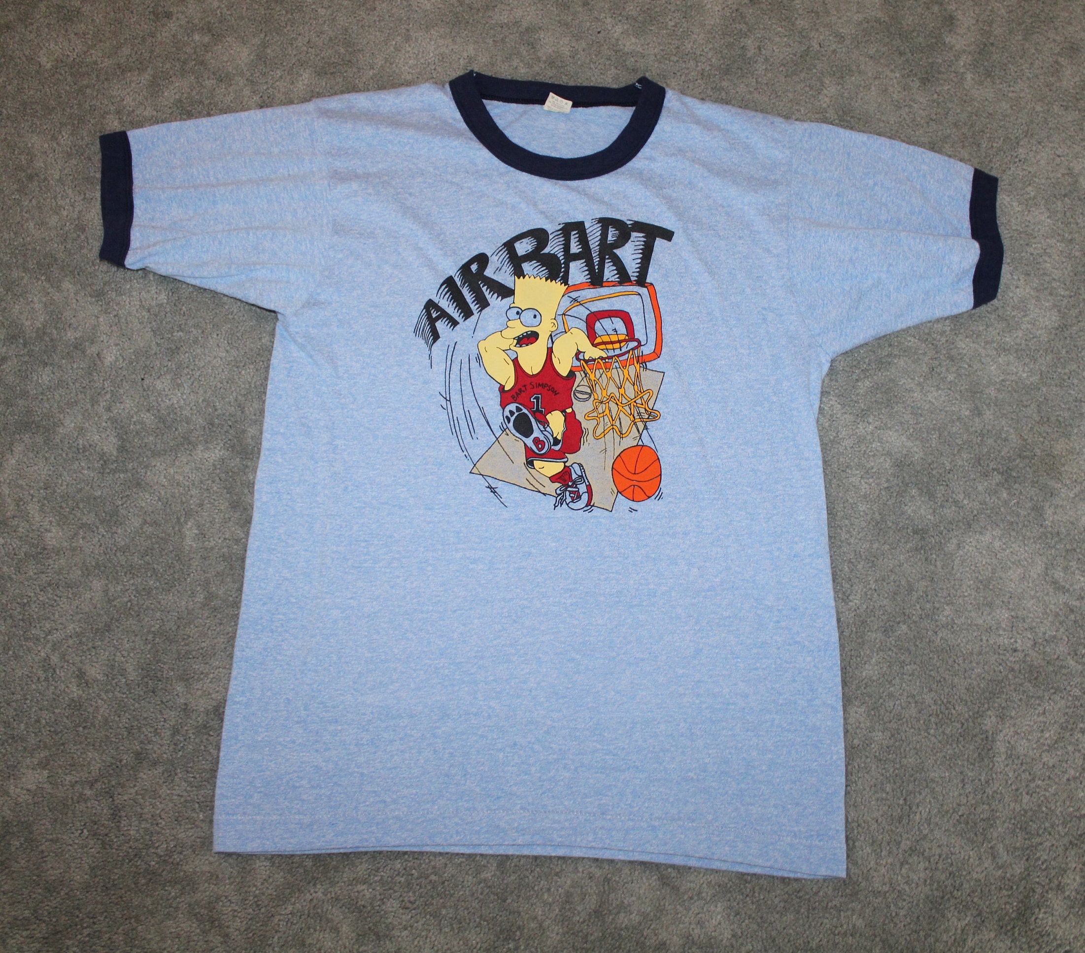 Air Bart Simpson Vintage Chicago Bulls Shirt Single Stitch Screen