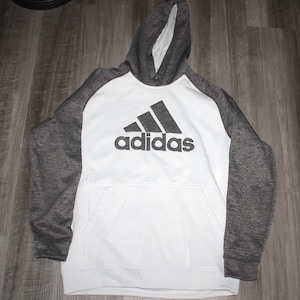 Vintage 2000s y2k Clothing 2010s Adidas Sportswear Men Size Large / Oversized Womens Trefoil Logo Color Block Long Sleeve Hoodie Sweatshirt