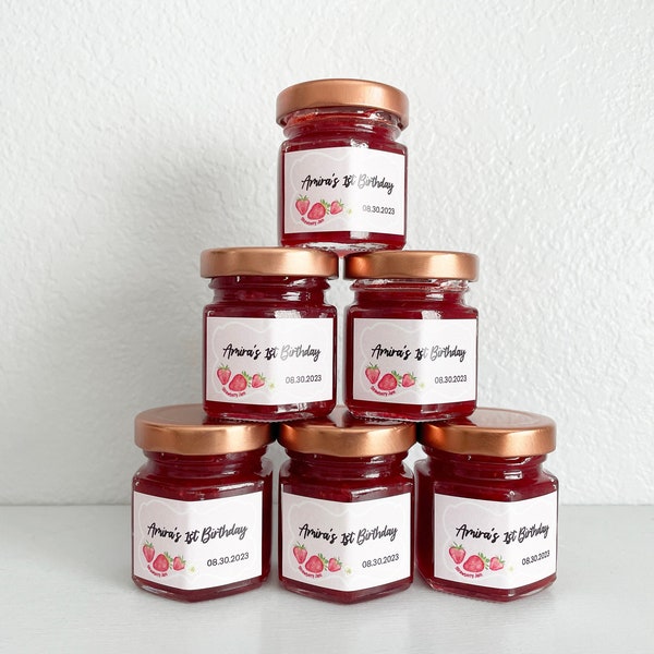 Award-Winning Seasonal Farm Fresh Strawberry Jam Party Favors - Wedding Favors, Bridal Shower Favors, Baby Shower Favors, Strawberry Party