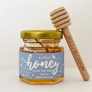 2oz Honey Jar Favors w/ Color Labels | Honey Baby Shower Favors, Honey Wedding Favors, Honey Bridal Shower Favors, Honey Jars, Party Favors