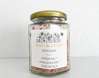 Custom Bath Salts Bath Soak Gifts - Wedding Favors, Party Favors, Bridal Shower Favors, Baby Shower Favors, Corporate Gifts, Self Care Gifts