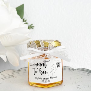 2oz Custom Honey Jar Favors with Wildflower Honey | Honey Wedding Favors, Party Favors, Bridal Shower Favors, Baby Shower Favors, Birthday