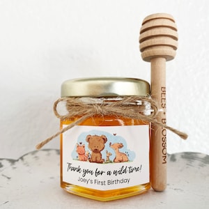 2oz Woodland Baby Animals Honey Jar Favors | Baby Shower Honey Jar Favors, Birthday Favors, Wedding Favors, Bridal Shower Favors