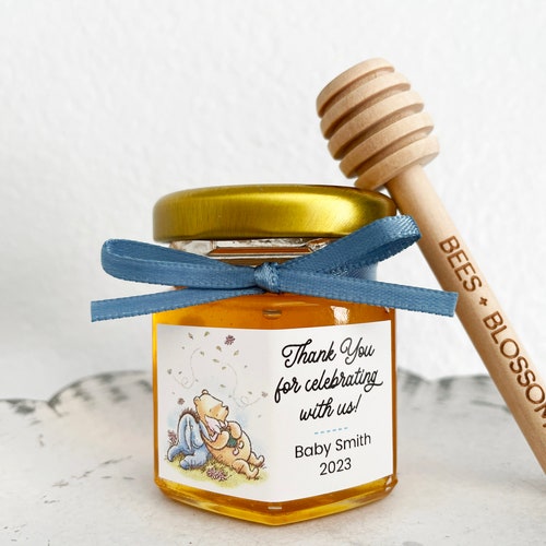 2oz Winnie the Pooh Inspired Honey Jar Favors Pooh Baby Etsy