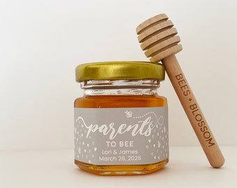 Honey Jar Favors w/ Color Labels | Honey Baby Shower Favors, Honey Wedding Favors, Honey Bridal Shower Favors, Honey Jars, Party Favors