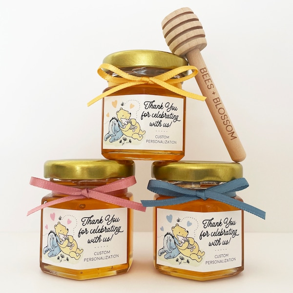 Winnie the Pooh Honey Jar Favors | Custom Baby Shower, Birthday