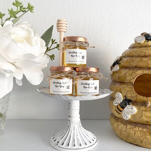 2oz Custom Elegant Honey Jar Favors with Wildflower Honey | Wedding Favors, Party Favors, Bridal Shower Favors, Baby Shower Favors, Birthday