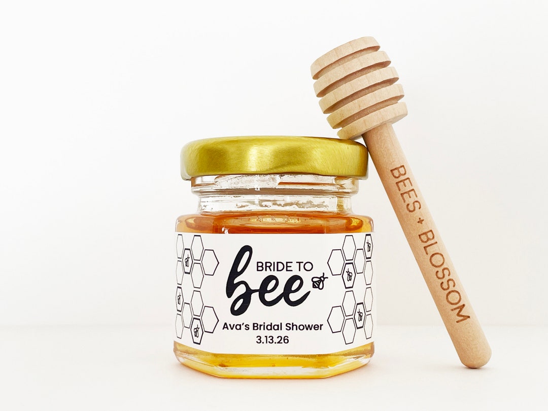 2oz Honey Jar Favors W/ Color Labels Honey Baby Shower Favors, Honey