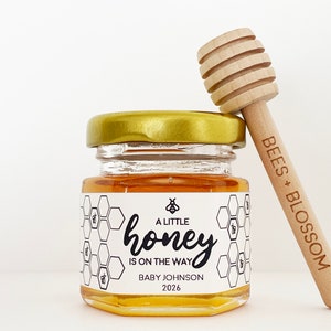 2oz Honey Jar Favors w/ Color Labels | Honey Baby Shower Favors, Honey Wedding Favors, Honey Bridal Shower Favors, Honey Jars, Party Favors