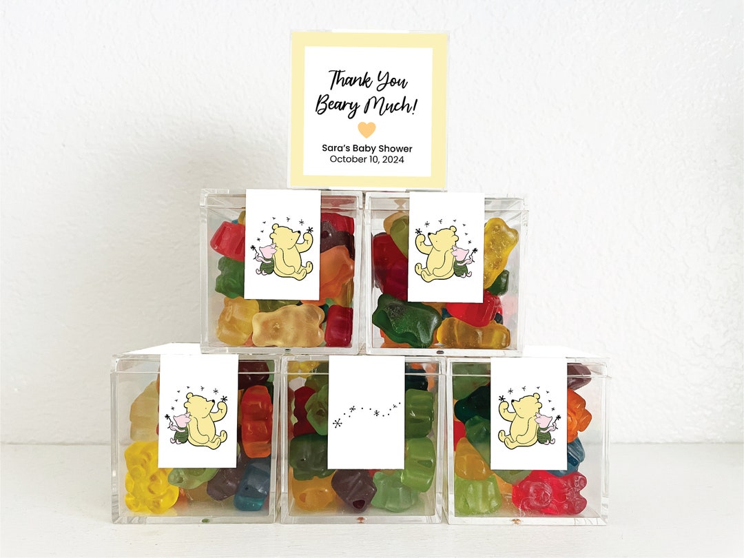 Winnie the Pooh Gummy Bears Candy Box Party Favors With Labels for