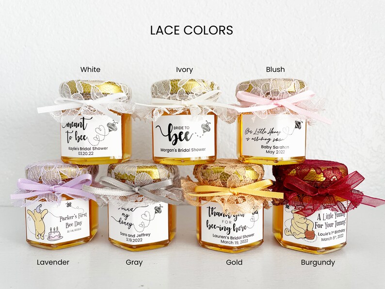 2oz Custom Premium Honey Jar Favors With Kraft Labels Etsy