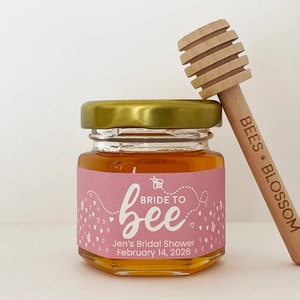 2oz Honey Jar Favors w/ Color Labels | Honey Wedding Favors, Honey Bridal Shower Favors, Honey Baby Shower Favors, Honey Jars, Party Favors