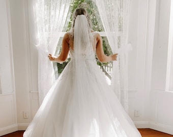 BEST PRICE! Soft Narrow or Wide Wedding Veil Cathedral, Elbow, Waist, Mid Hip, Fingertip, Waltz, Chapel, Floor, Bridal Veil Soft, Simple