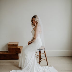 CLEARANCE SALE Fingertip Length Wedding Bridal Veil, 40" Long, Sale, Available in Light Ivory, Ivory & White