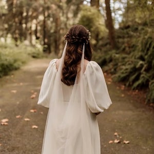 Soft Drape Cathedral Wedding Veil, Chapel, Floor, Bridal, Wedding Veils, Simple, Boho, Bohemian Veil, White, Light Ivory, Ivory, Black