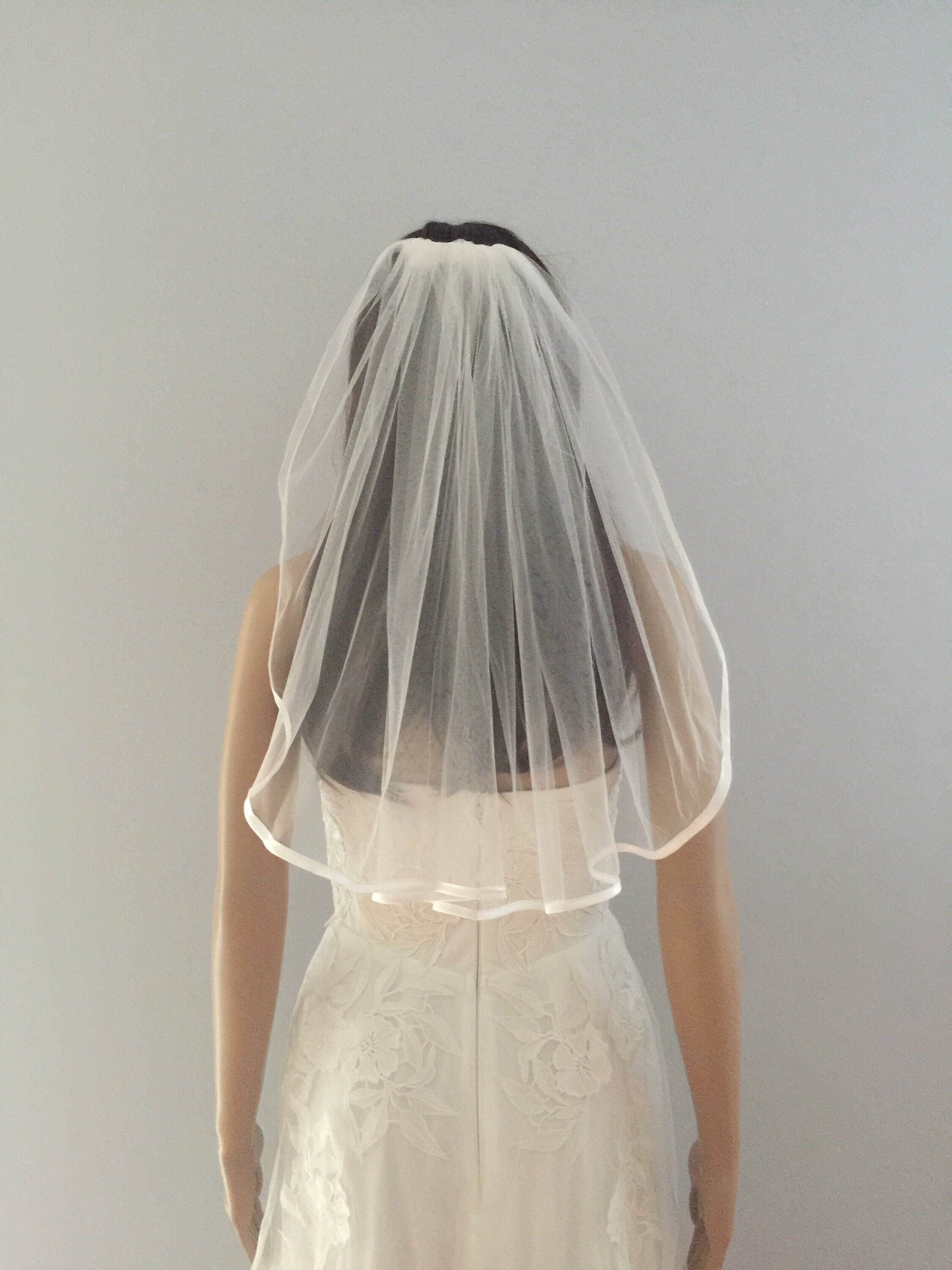READY TO SHIP Shoulder Single Tier 1T Wedding Veil with Fine | Etsy