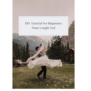 DIY Wedding Veil PDF Template Pattern - Floor Length - Long Veil DIY with Comb, No Machine Required, Hand Stitch, Simple Bridal Veil