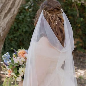 Voile de mariage cathédrale drapé minimaliste, chapelle, sol, mariée, voiles de mariage, grec, simple, bohème, voile, blanc, ivoire clair, ivoire image 7
