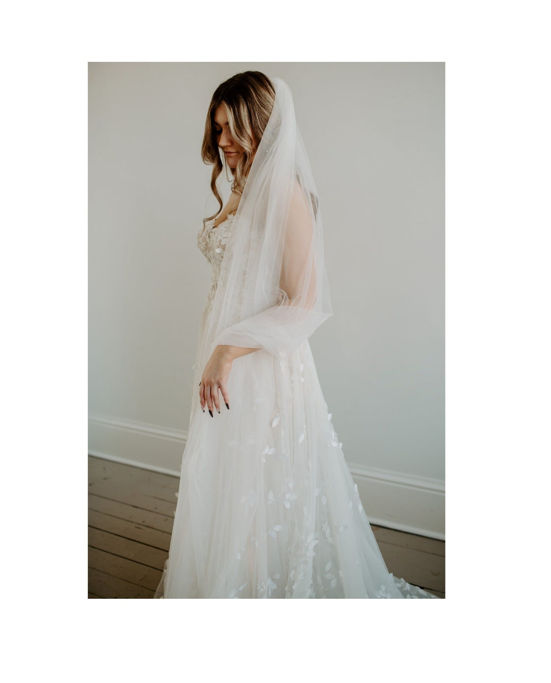 Soft Scattered Crystal Wedding Veil