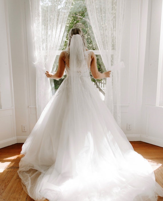 White 2 Tiers Flower Girl Bridal Wedding Veil Children's Princess Bridal Veil 