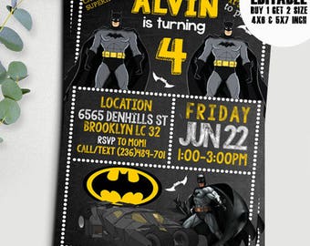 batman invitations etsy