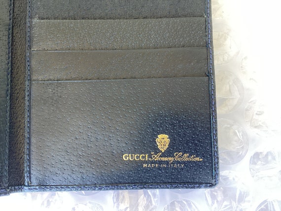 bille røg omvendt Vintage Old Gucci Long Trifold Wallet Web Blue Canvas - Etsy