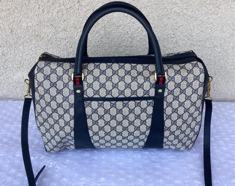 Vintage Gucci Navy Blue Micro GG Shoulder. - Etsy