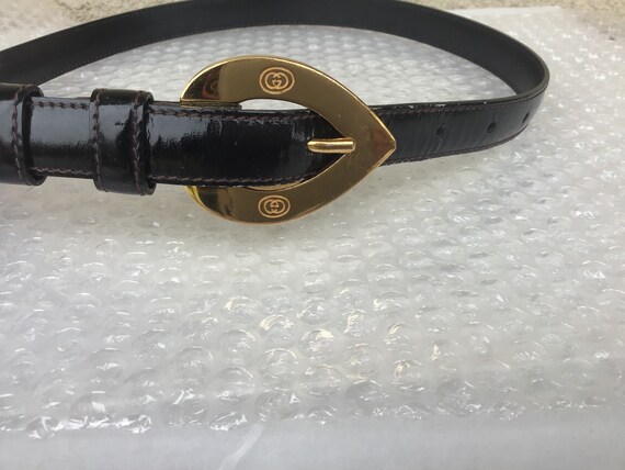 Vintage Gucci Rare ‘80s Spade Shaped Buckle in Sk… - image 1