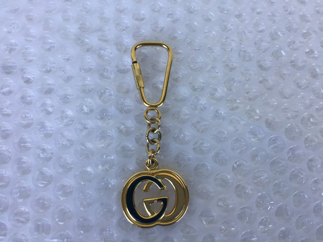 Vintage Gucci 80s Enameled GG Keychains Unisex Good Condition