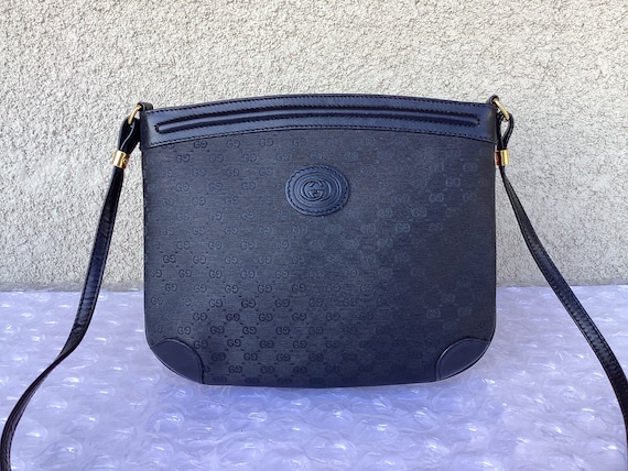 Old Vintage 1990s Gucci Small Crossbody Shoulder Bag Micro GG 