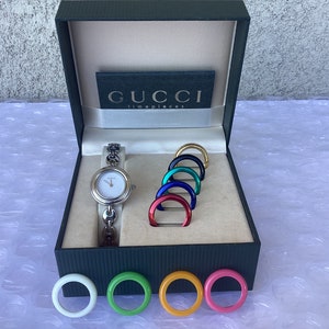 Old Vintage Gucci Interchangeable Bezel Watch Mariners Links Bracelet Good Used Preowned Condition