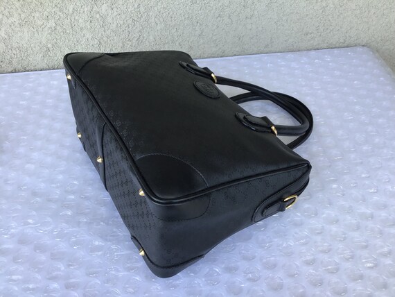 Vintage Old Gucci Shoulder Carry On Bag Black Can… - image 6