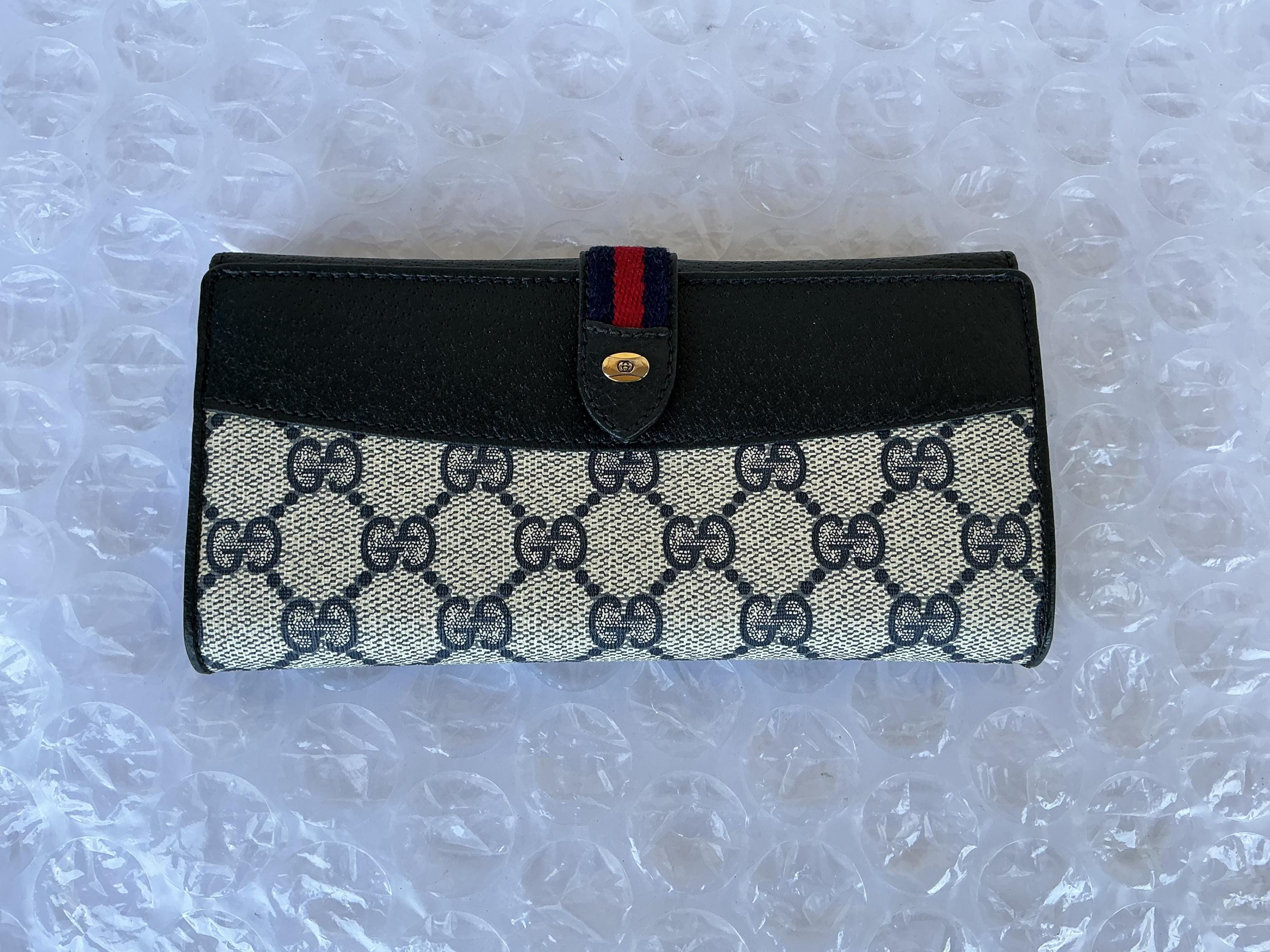 Vintage Gucci Canvas Wallet - Etsy