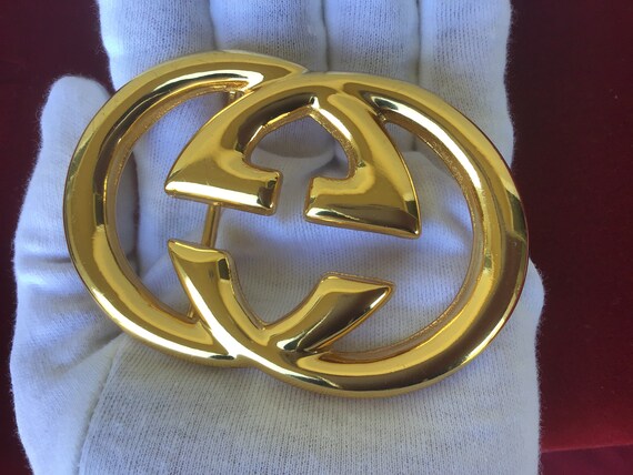 Vintage Gucci 80’s GG Large Belt Buckle Great Con… - image 9