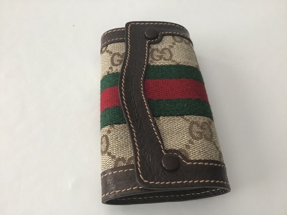 Vintage Gucci ‘80s Keychain Brown Canvas Nearly M… - image 2