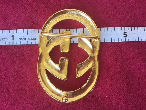 Vintage Gucci 80’s GG Large Belt Buckle Great Con… - image 4