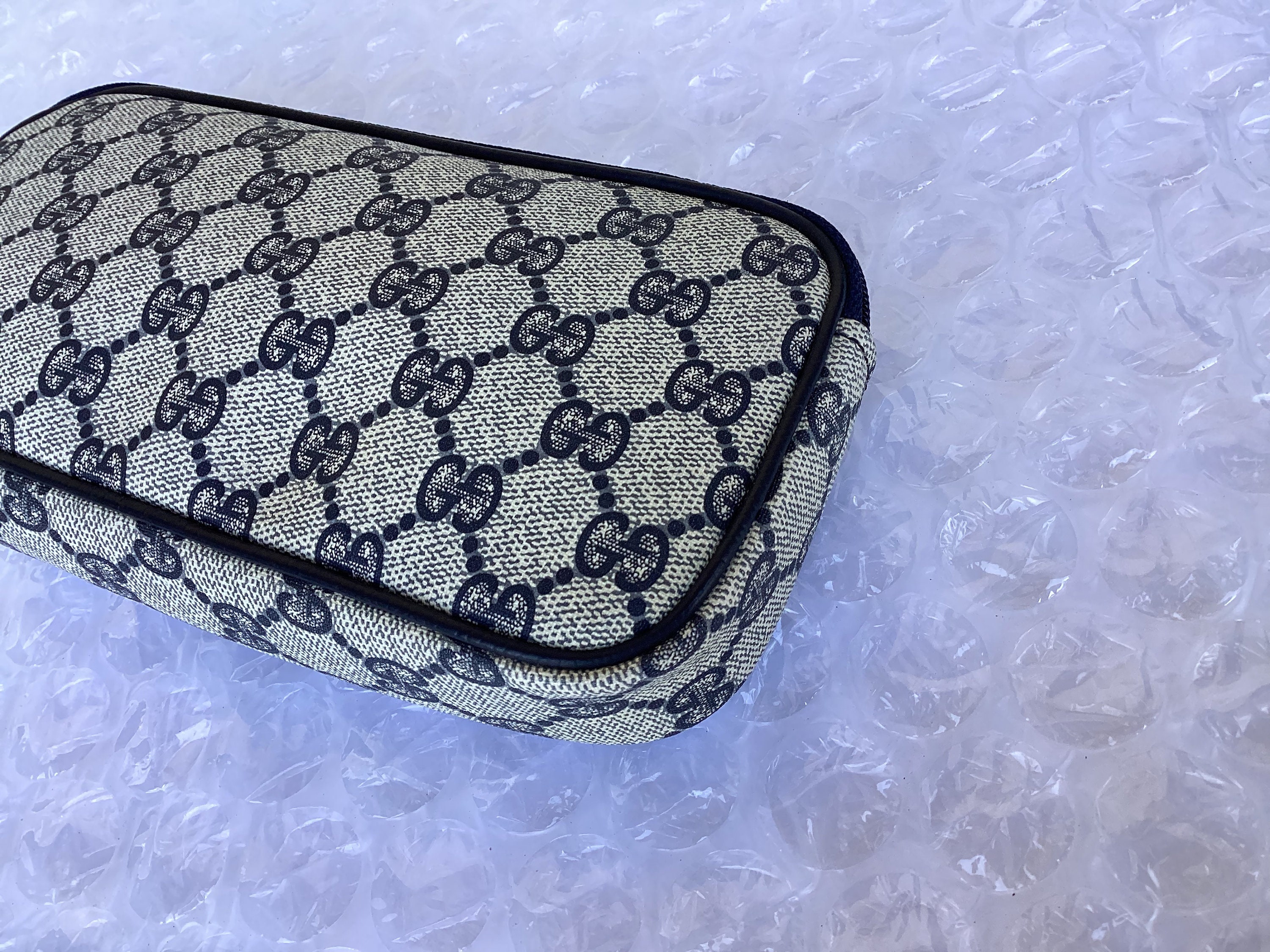 Gucci Vintage Micro GG Cosmetic Bag - Blue Cosmetic Bags