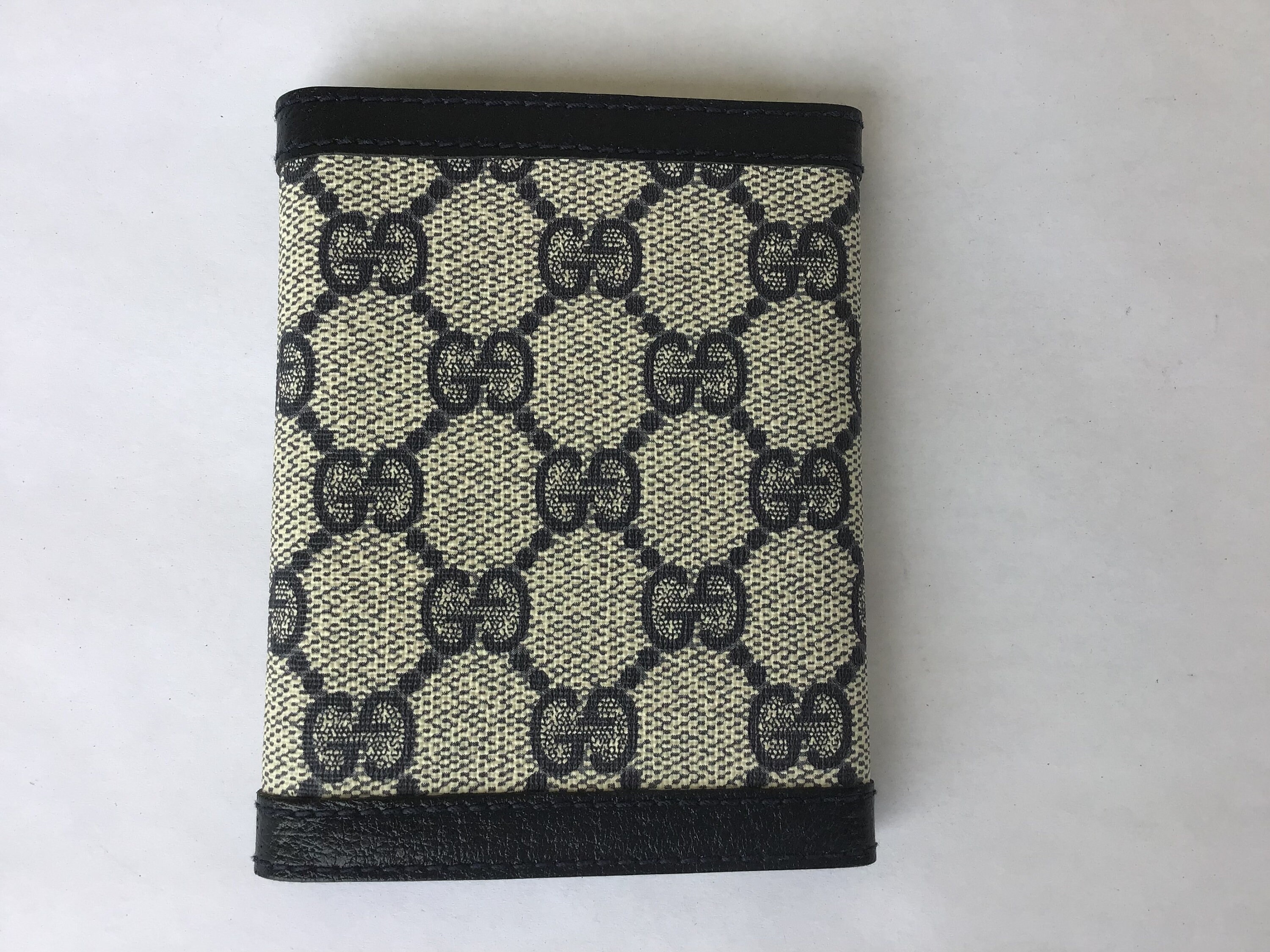 Vintage Gucci Little Note Pad Cover With Pen Blue Canvas