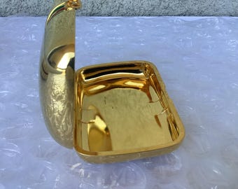 Vintage Gucci Pill Case Travel Soap Case Trinket Gold Tone Good
