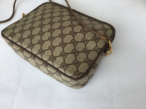 Vintage Old Gucci Shoulder Crossbody Bag Brown Ca… - image 6