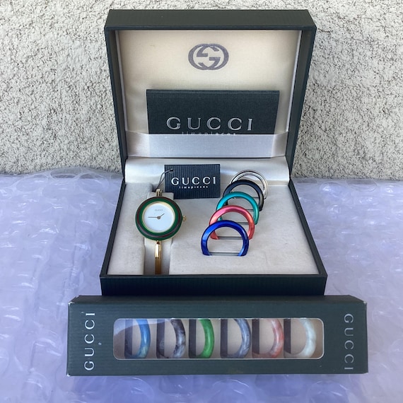 Vintage Gucci 11/12.2 Bezel Bangle Watch 6” Preowned Condition - Etsy