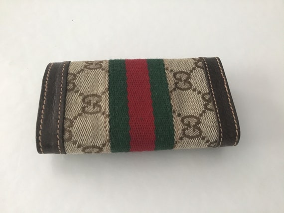 Vintage Gucci ‘80s Keychain Brown Canvas Nearly M… - image 4