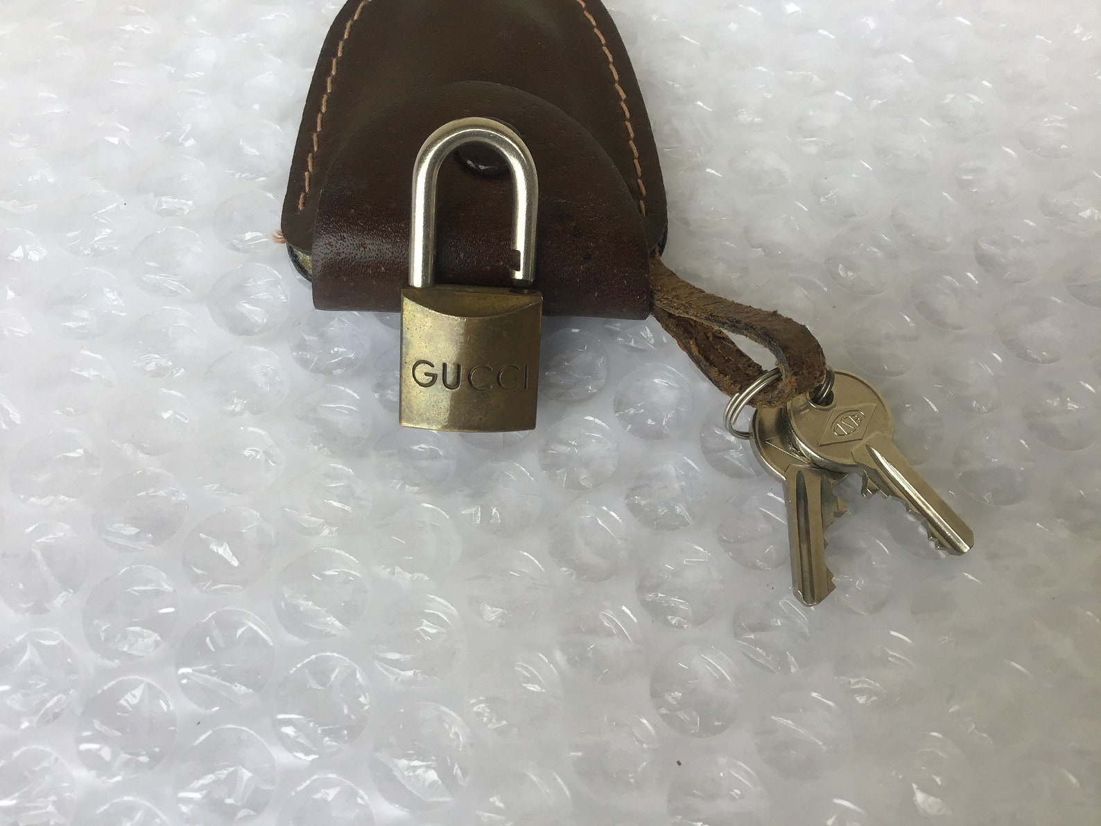 Vintage Gucci Small Luggage Padlock With Keys and Brown Etsy