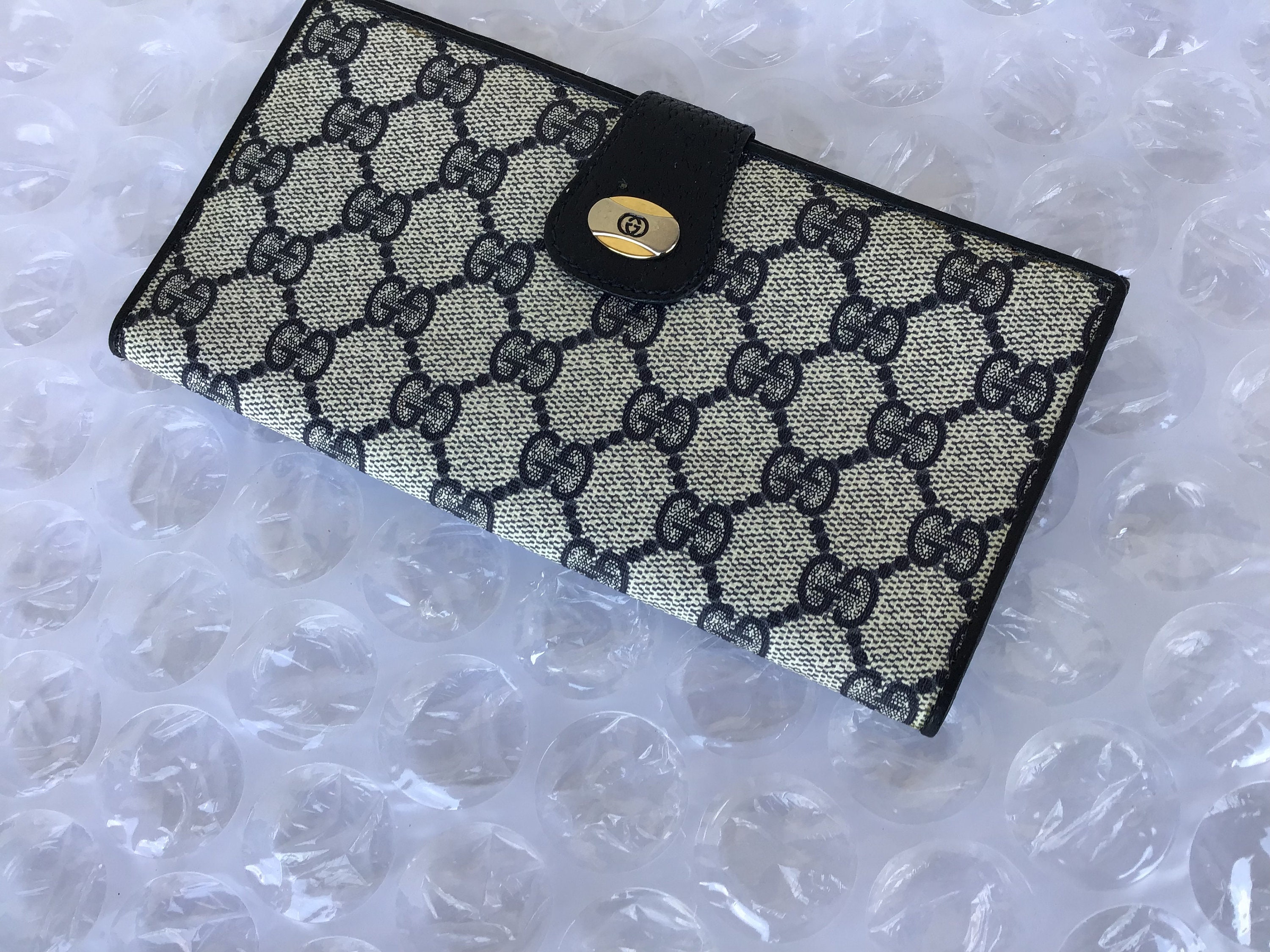 小物 Vintage Gucci Long Wallet GG Pattern Vintage Gucci GG Long Wallet Leather Canvas Made in Italy