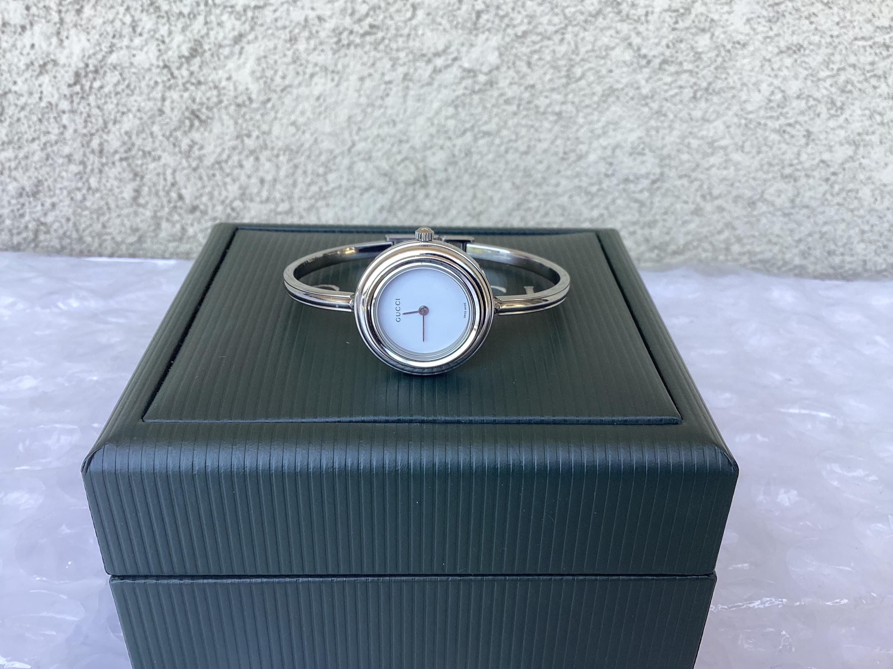 Vintage Gucci Bangle Watch: 1990's Stainless Steel